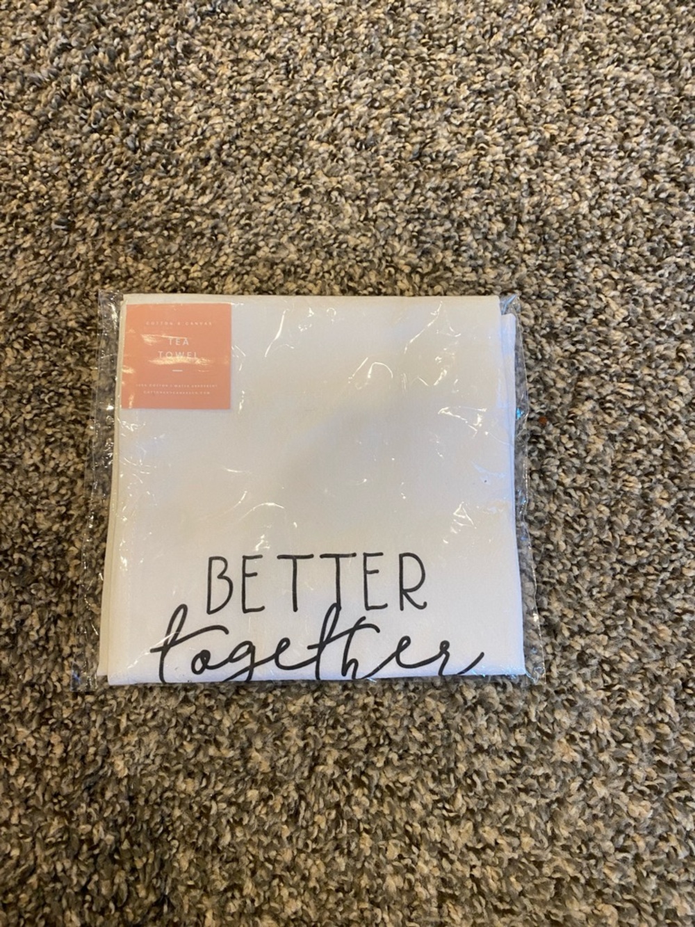 White 'Better Together' Script Tea Towel - Picture 2 of 4